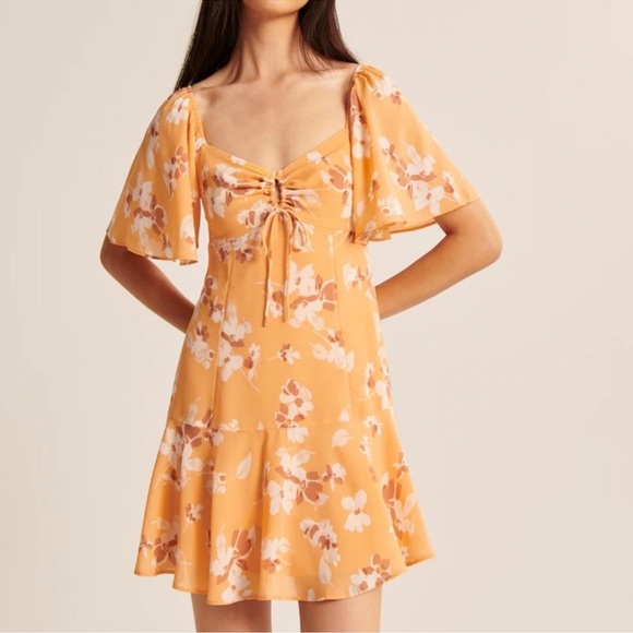 Abercrombie & Fitch Flutter Sleeve Dress Size XS PETITE - Picture 1 of 11
